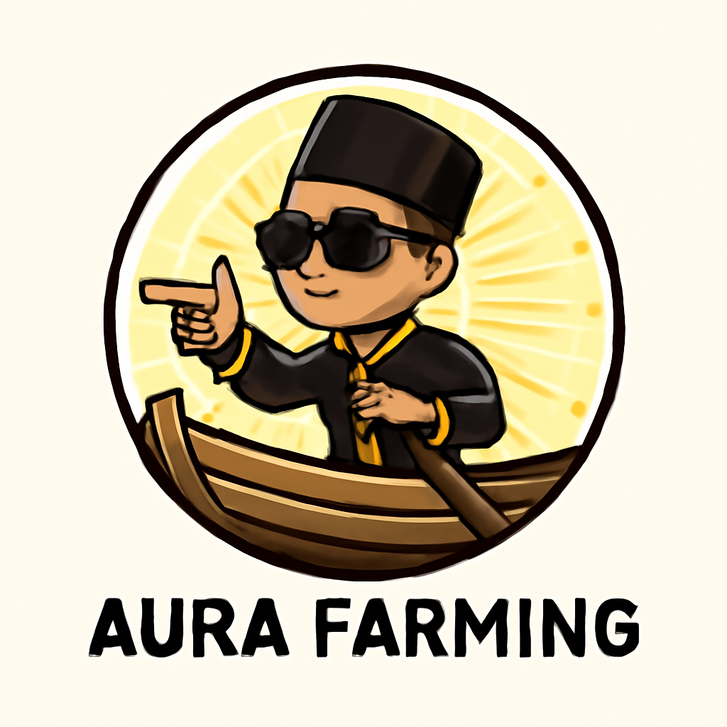 Aura boy standing on paddle boat doing sniper pose